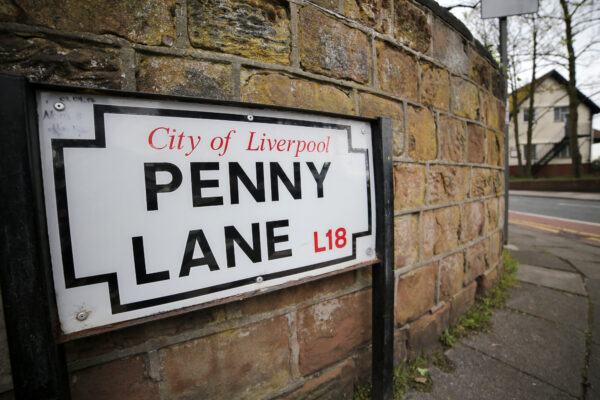 The famous Penny Lane in Liverpool
